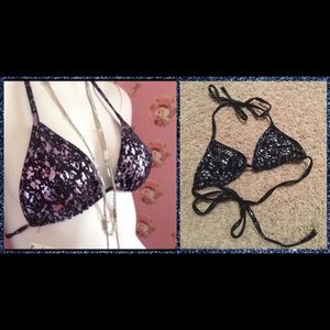 American Apparel silver splatter bikini top